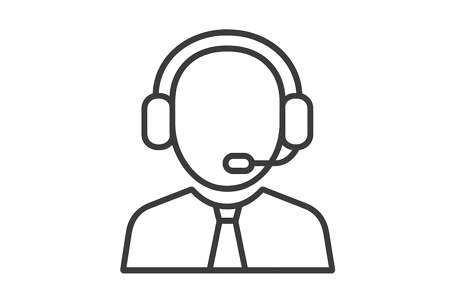 CUSTOMER SUPPORT THIN ICON WHITOUT BACKGROUNG IN BLACK AND WHITE 